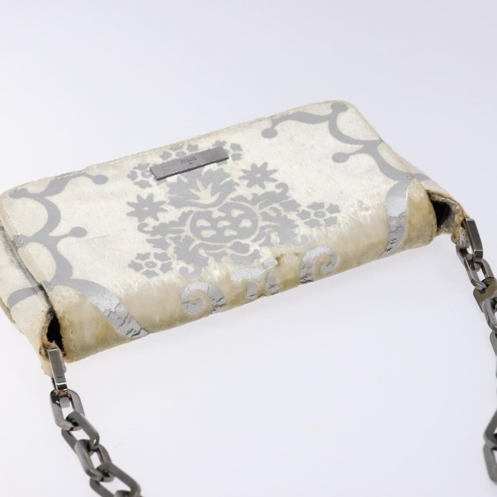 Authentic GUCCI Chain Shoulder Bag Velor White 007 2033 1705 - Picture 13 of 16